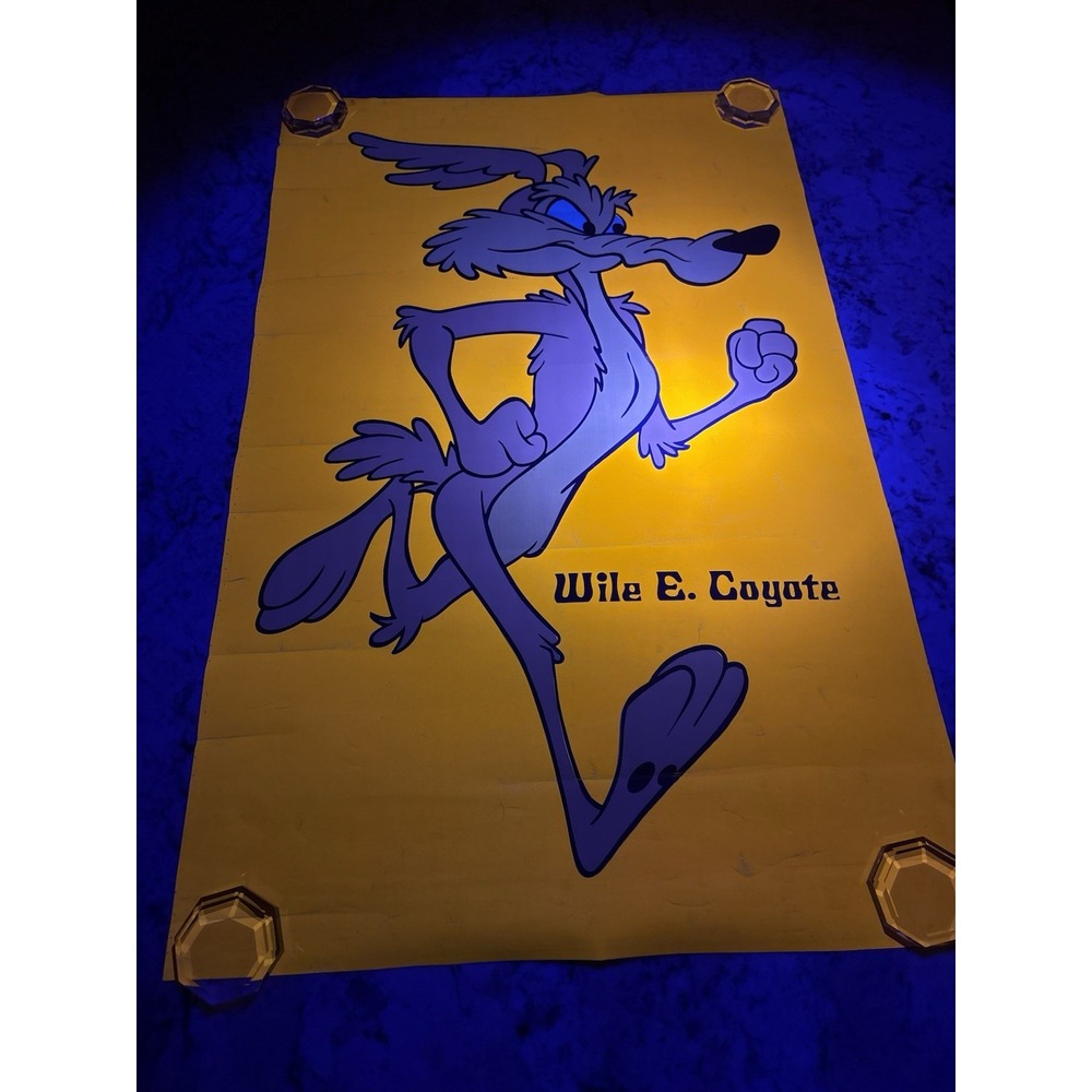 Wile E. Coyote psychedelic Vintage black light Poster warner bros. 1970's